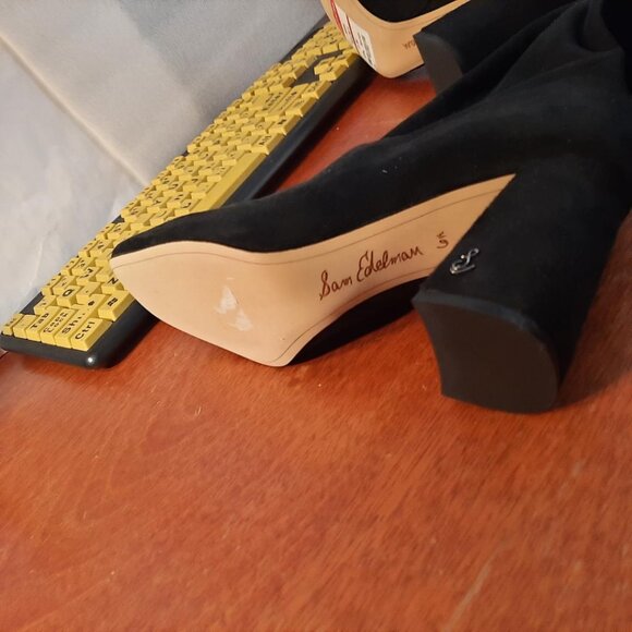 NEW ! Sam Edelman Cosette Suede Over Knee High Black Boot Size 6.5 - Picture 3 of 7